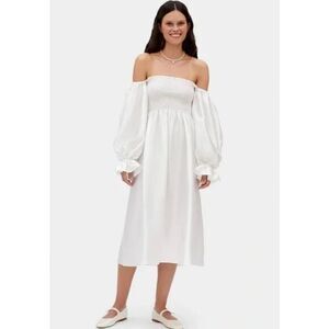 Sleeper White Off-Shoulder Mini Dress